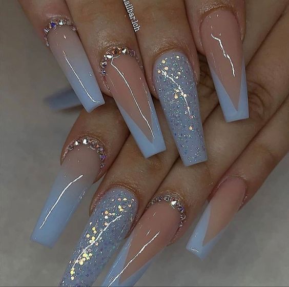 Baby blue nails and baby blue nail designs