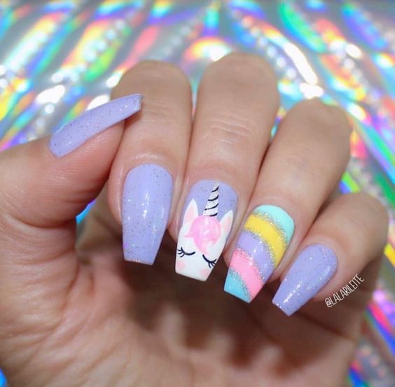 Unicorn nails and unicorn nail designs to try