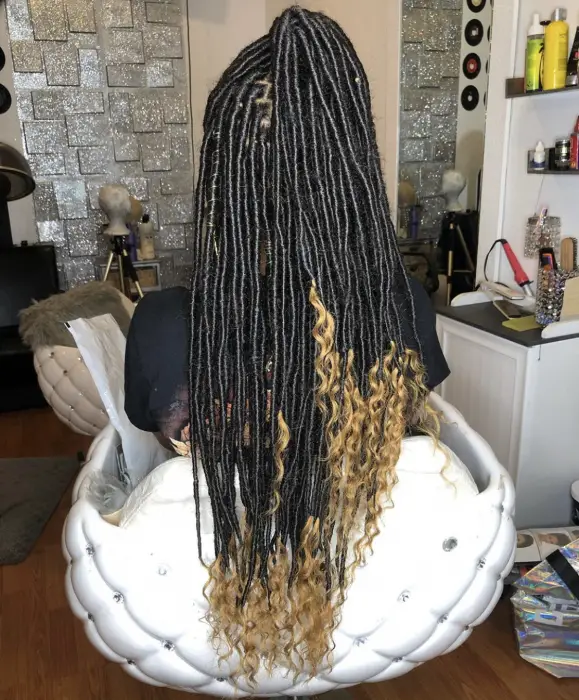 small goddess faux locs