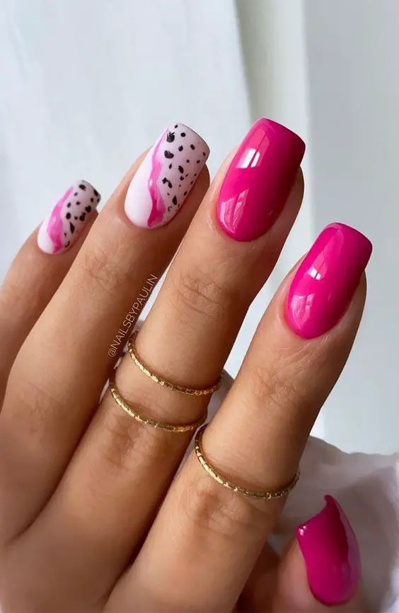 The top hot pink nails, neon pink nails, hot pink nail designs, and neon pink nail designs