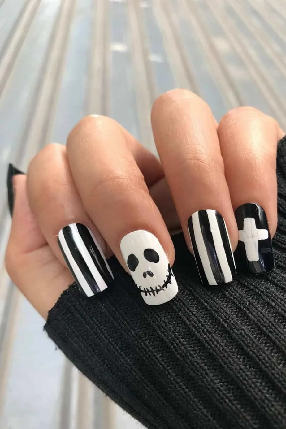 Halloween Black Nail Design