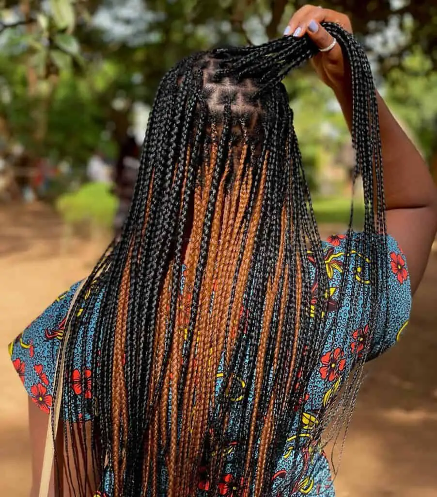 ginger peekaboo knotless braids 