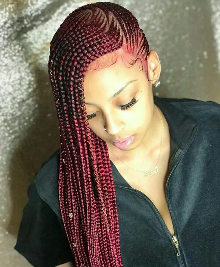 Burgundy lemonade braids 