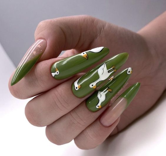 The best olive green nails