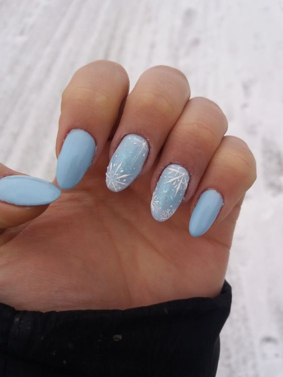 Baby blue nails and baby blue nail designs