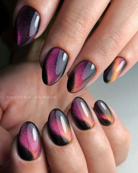 The hottest trend right now: cat eye nails including the classic cat eye nails design and interesting cat eye nail ideas