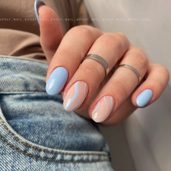 The top blue nails and blue nail ideas including light blue nails, blue acrylic nails, blue nail designs, blue nail art, trendy blue nails, royal blue nails, and short blue nails