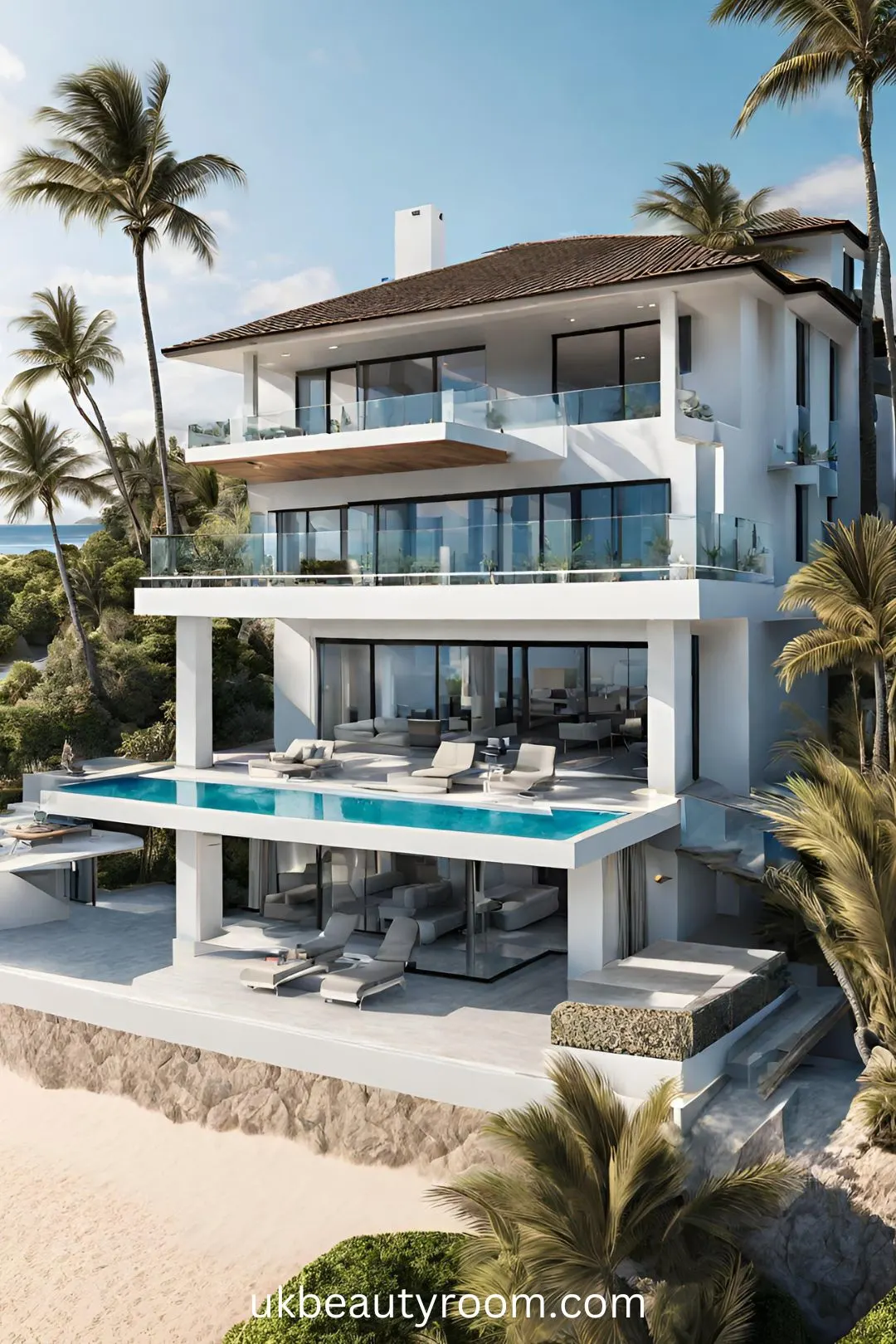 Beachfront Villa with Panoramic Ocean Views