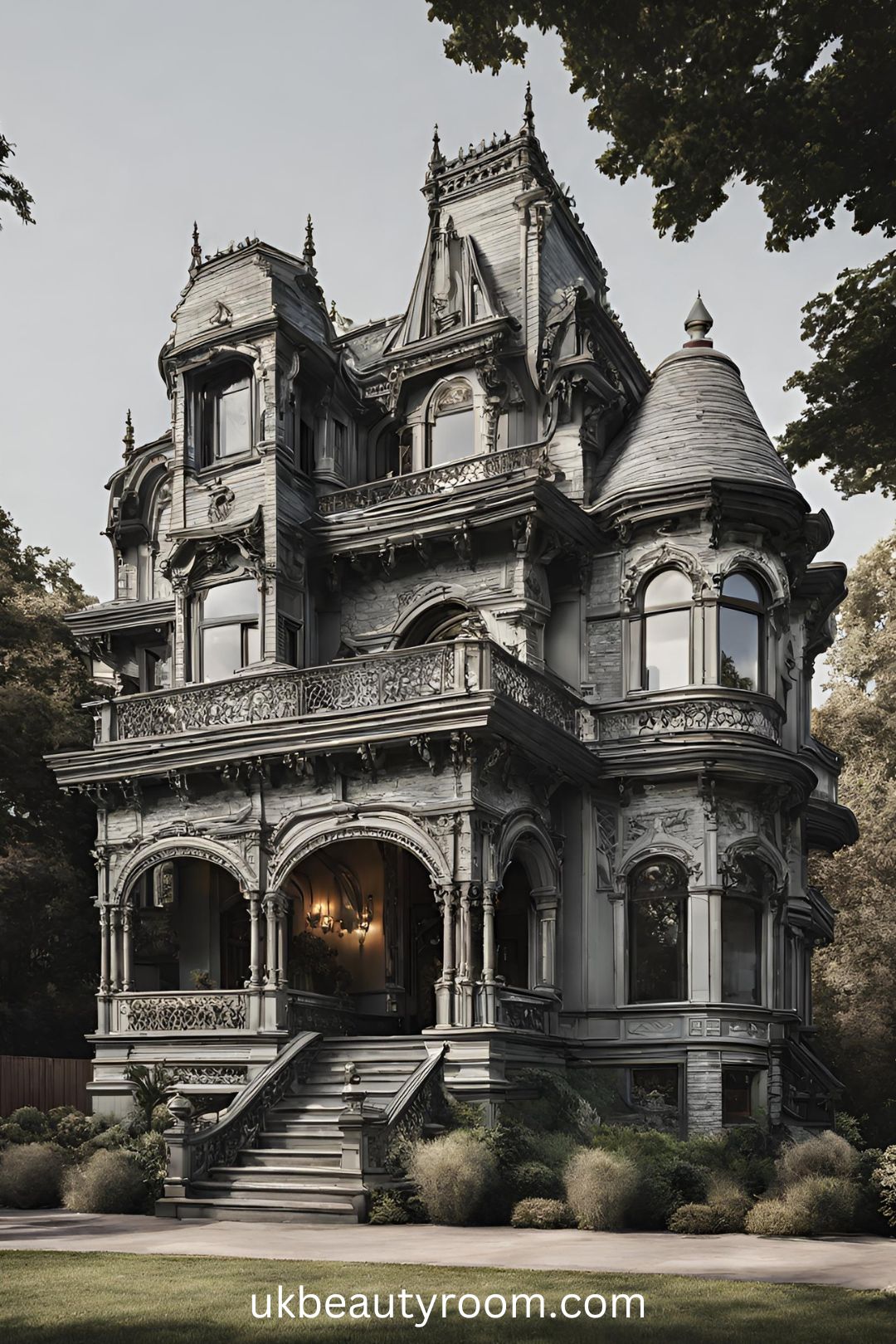 Victorian Mansion with Intricate Architectural Details