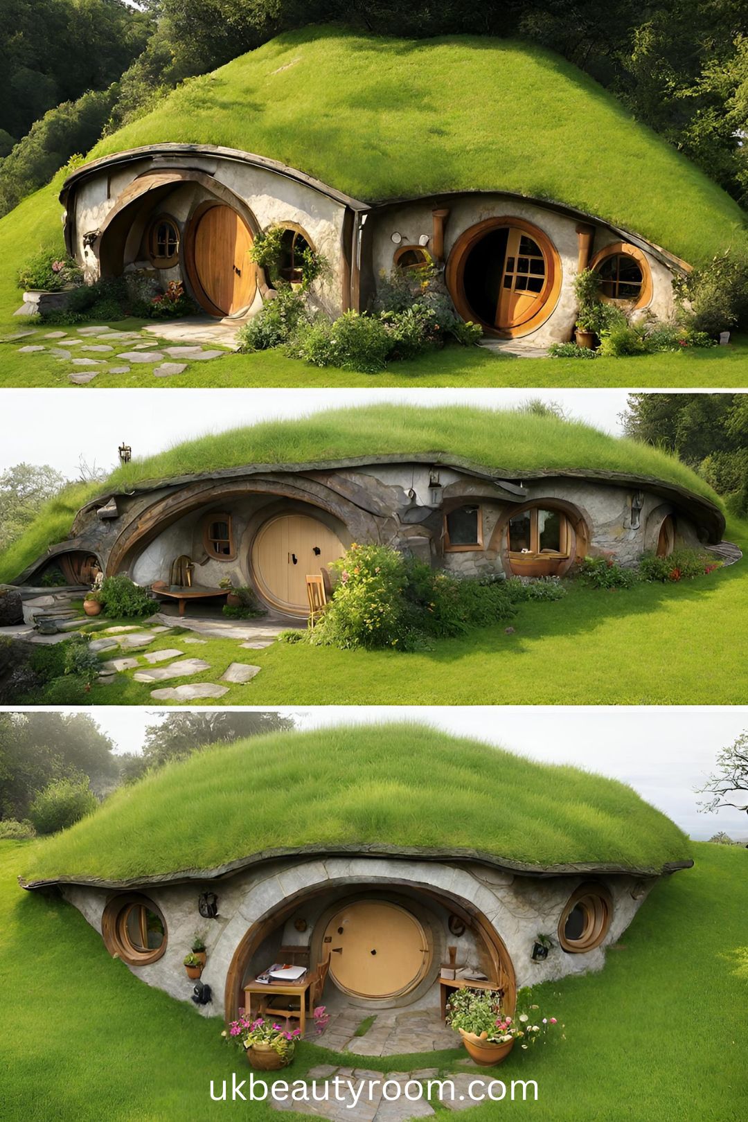 Hobbit-Style Underground Dwelling with a Grassy Roof