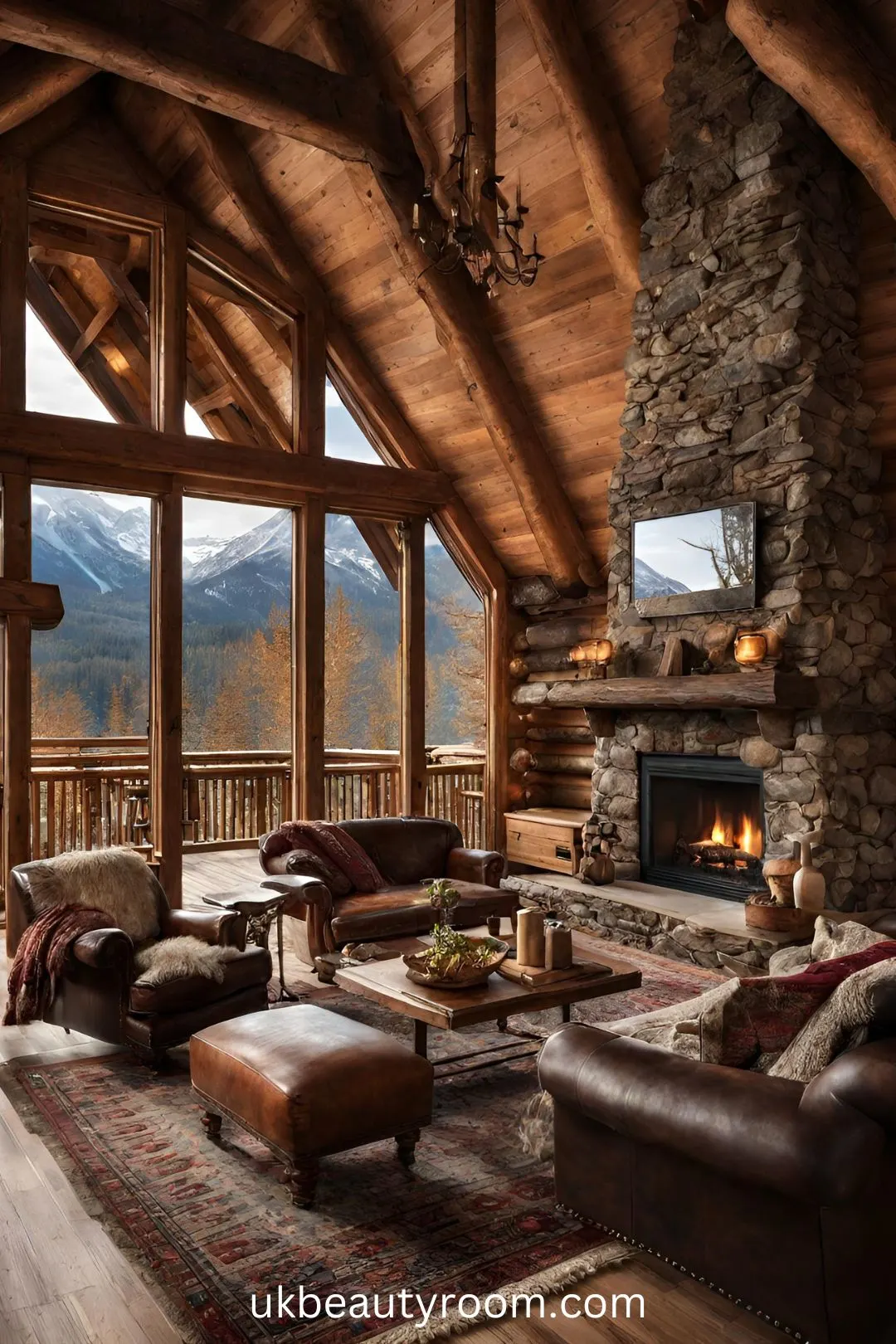 Cozy Cabin in the Mountains with a Fireplace