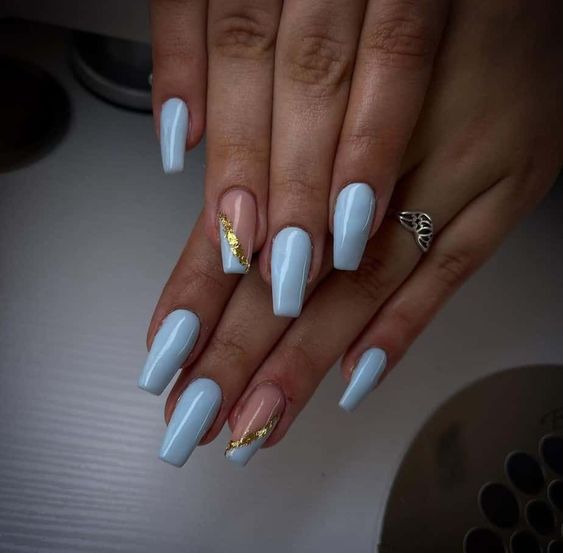 The top blue nails and blue nail ideas including light blue nails, blue acrylic nails, blue nail designs, blue nail art, trendy blue nails, royal blue nails, and short blue nails