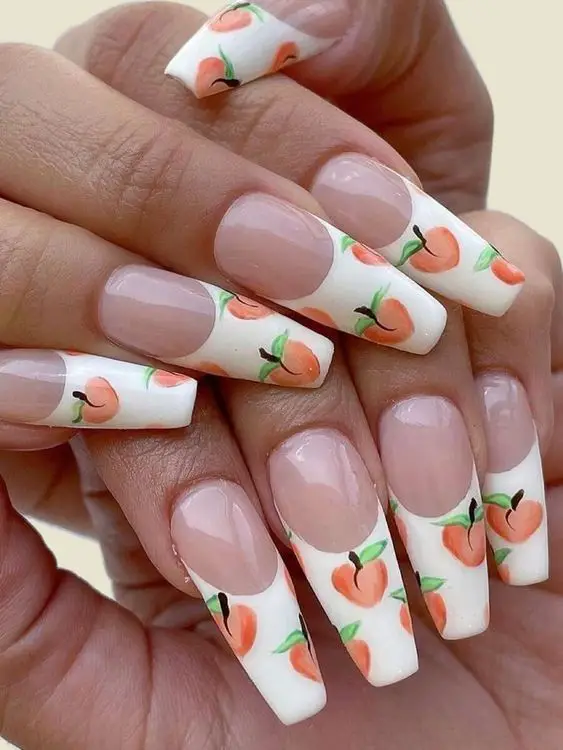 peach nails