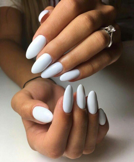 White valentine's nails