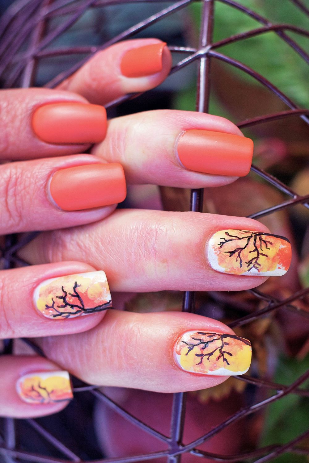 Orange Fall Nails