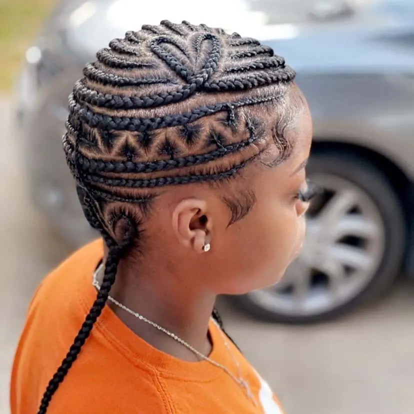 Freestyle lemonade braids with two hearts