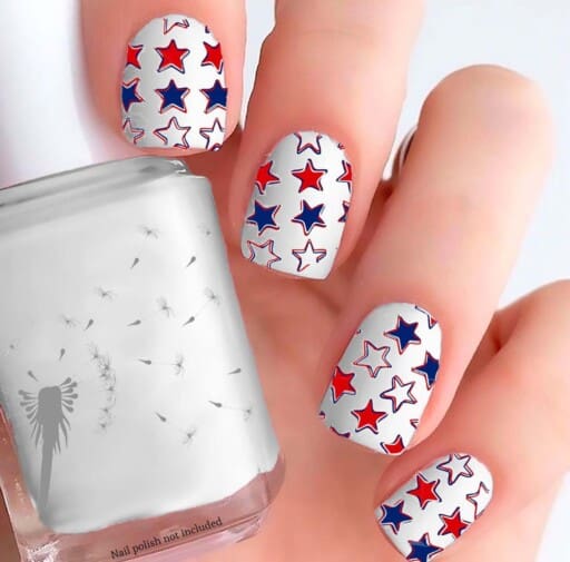 4th of July nails | red, white, and blue nails