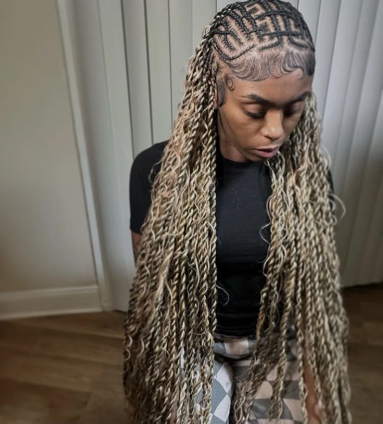 blonde Fulani island twists 