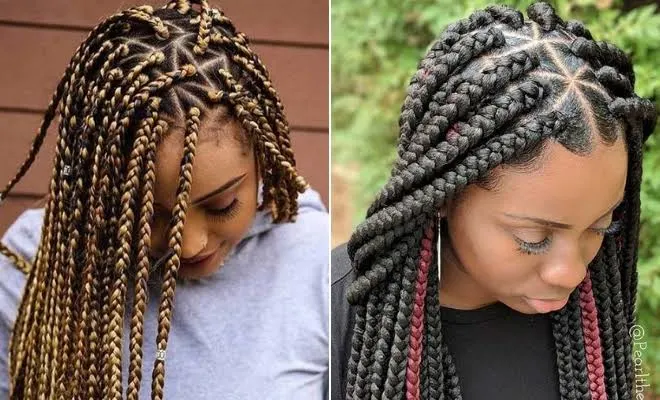 Triangle part box braids