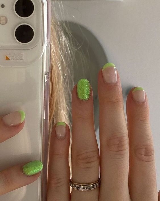 The top lime green nails and lime green nail ideas | lime green nails design