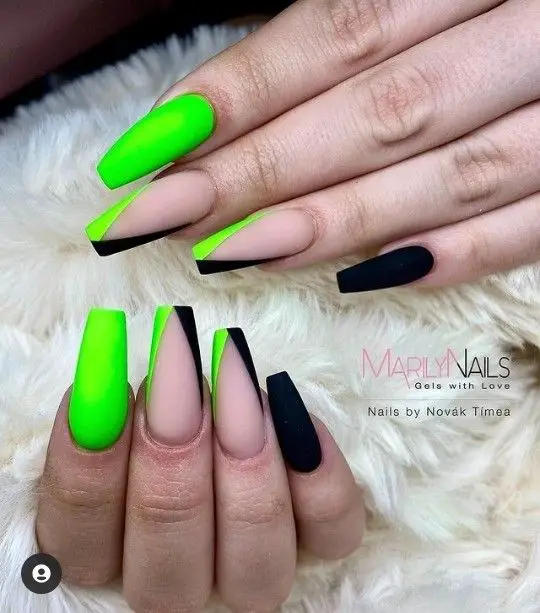 The top lime green nails and lime green nail ideas | lime green nails design