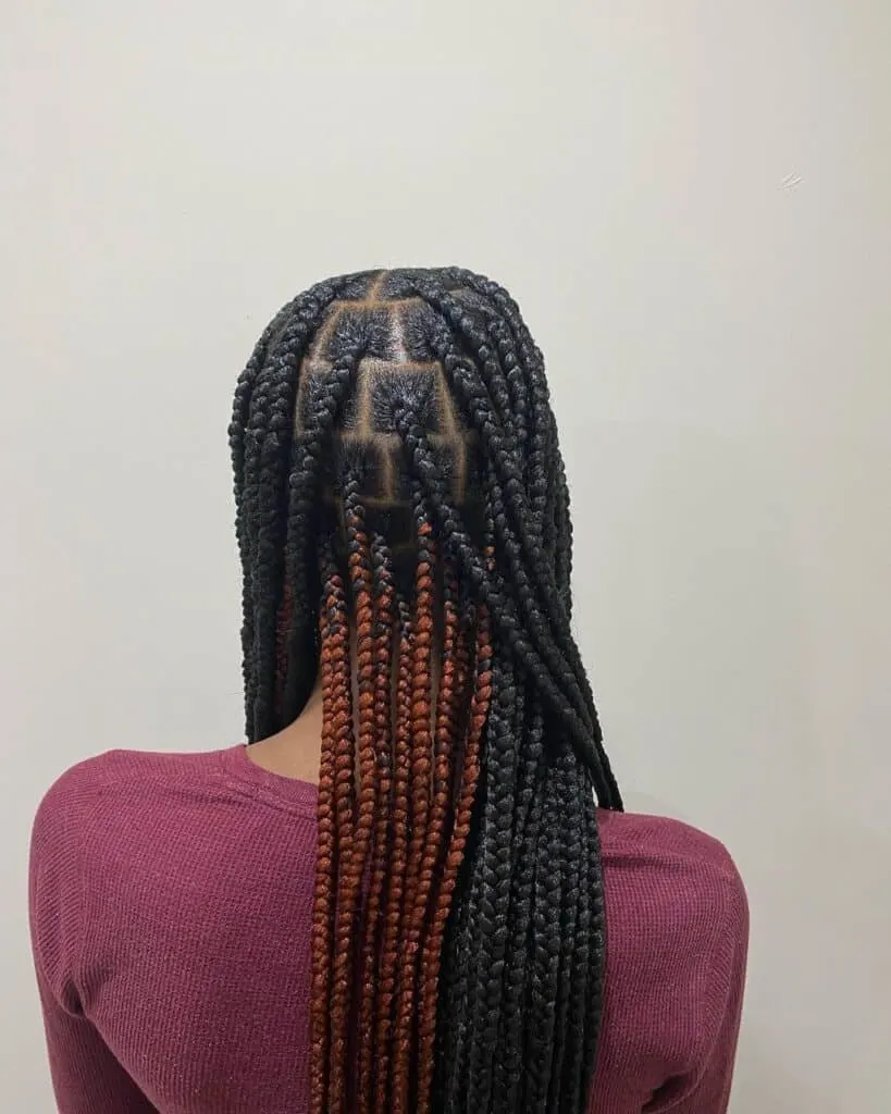 ginger peekaboo knotless braids