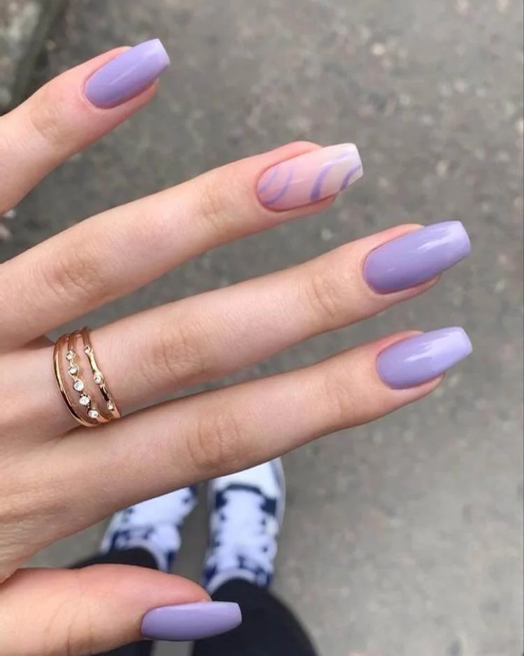 lavender nails, lavender nail designs, and lavender nail ideas to copy | lilac nails and lilac nail designs