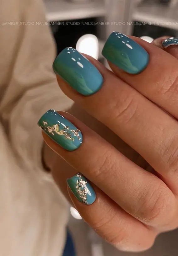 The top turquoise nails and teal nails right now