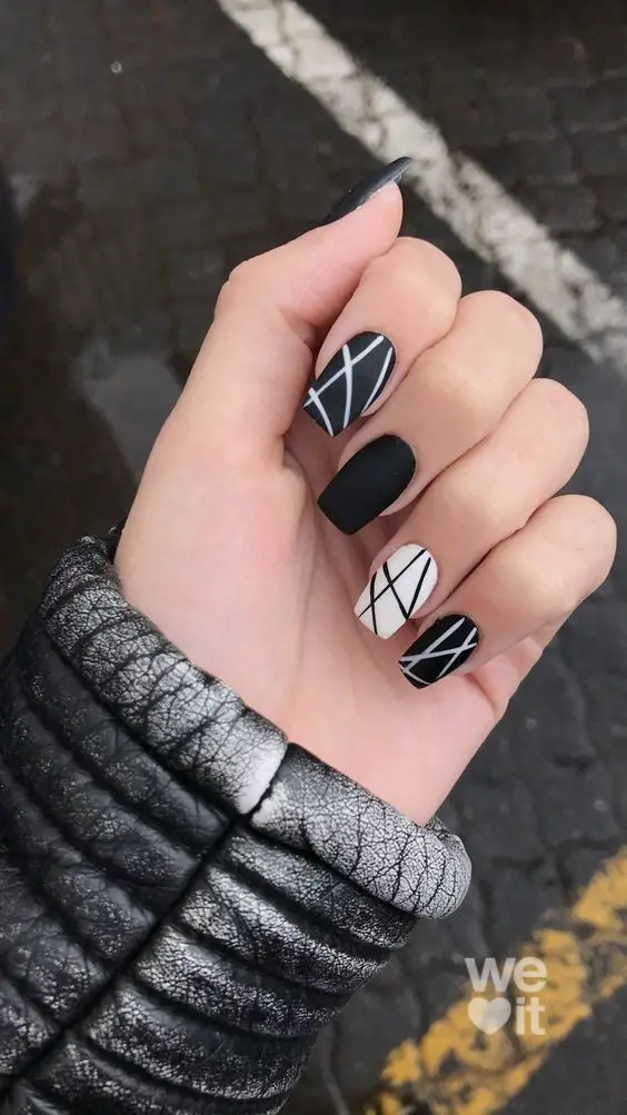 The top black and white nails, black and white nail designs, black and white nails acrylic, black and white nail art, and more black and white nail ideas