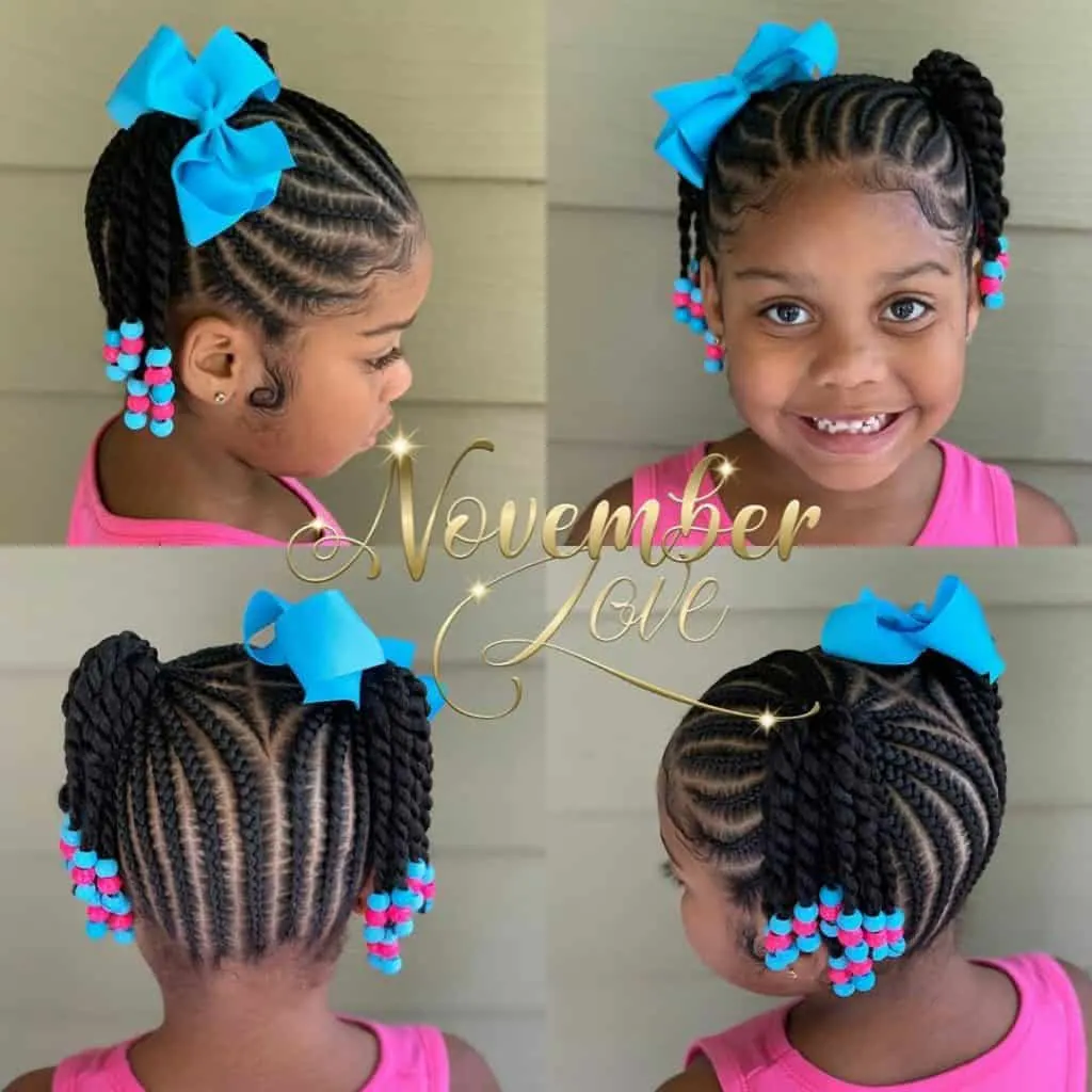 kids braids with beads