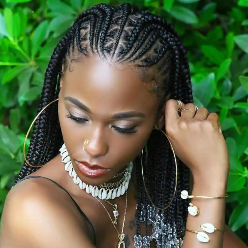 Tribal fulani braids with beads