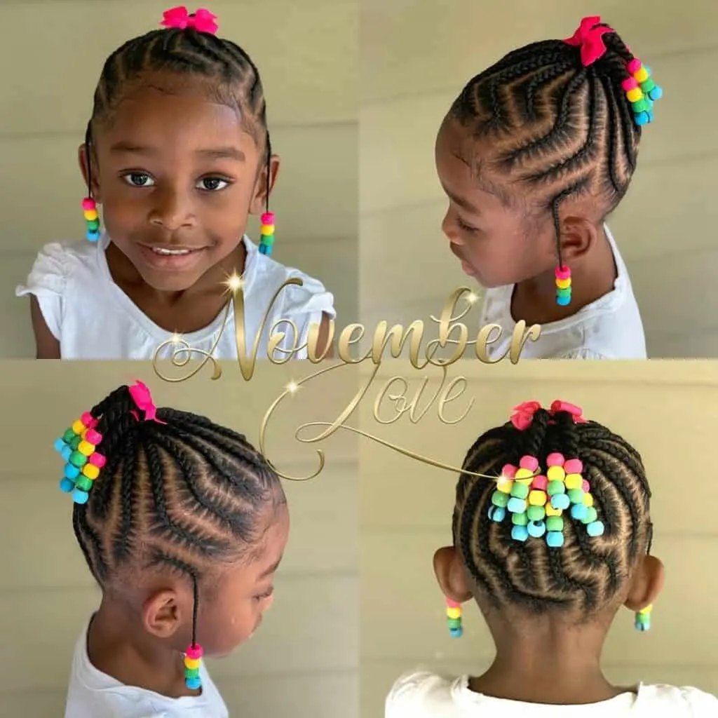 kids braids with beads