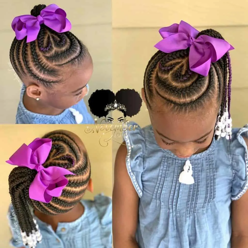 kids braids with beads