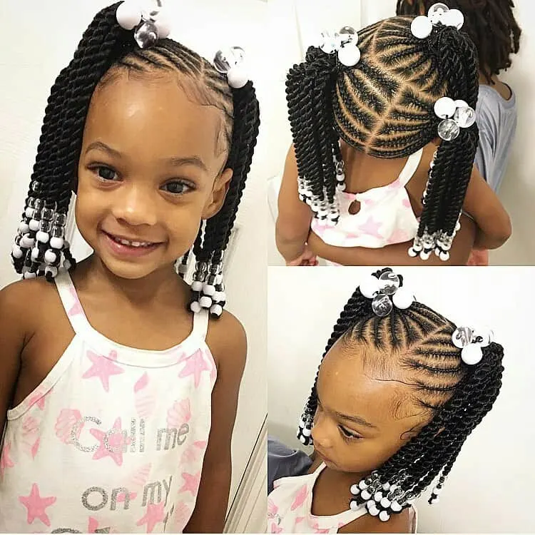 KIDS BRAIDED HAIRSTYLES WITH BEADS