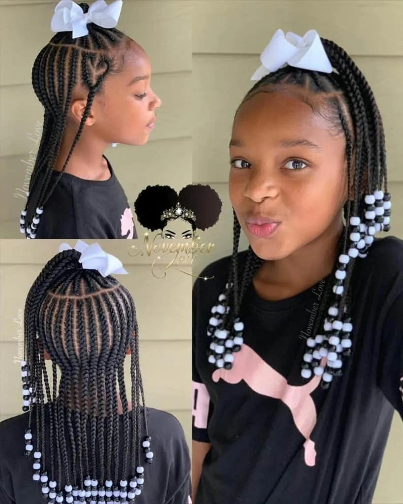 kids braids with beads