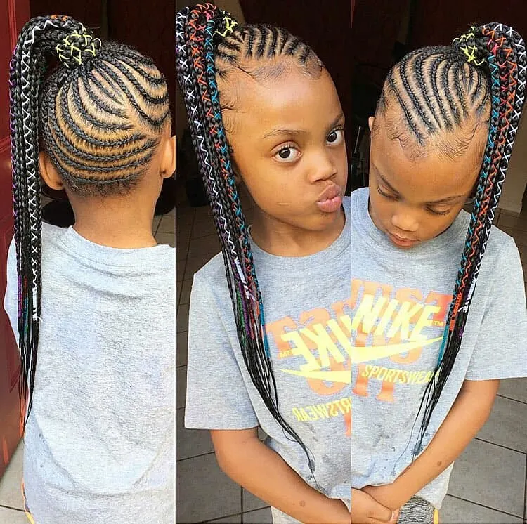 braided hairstyles for kids ponytails