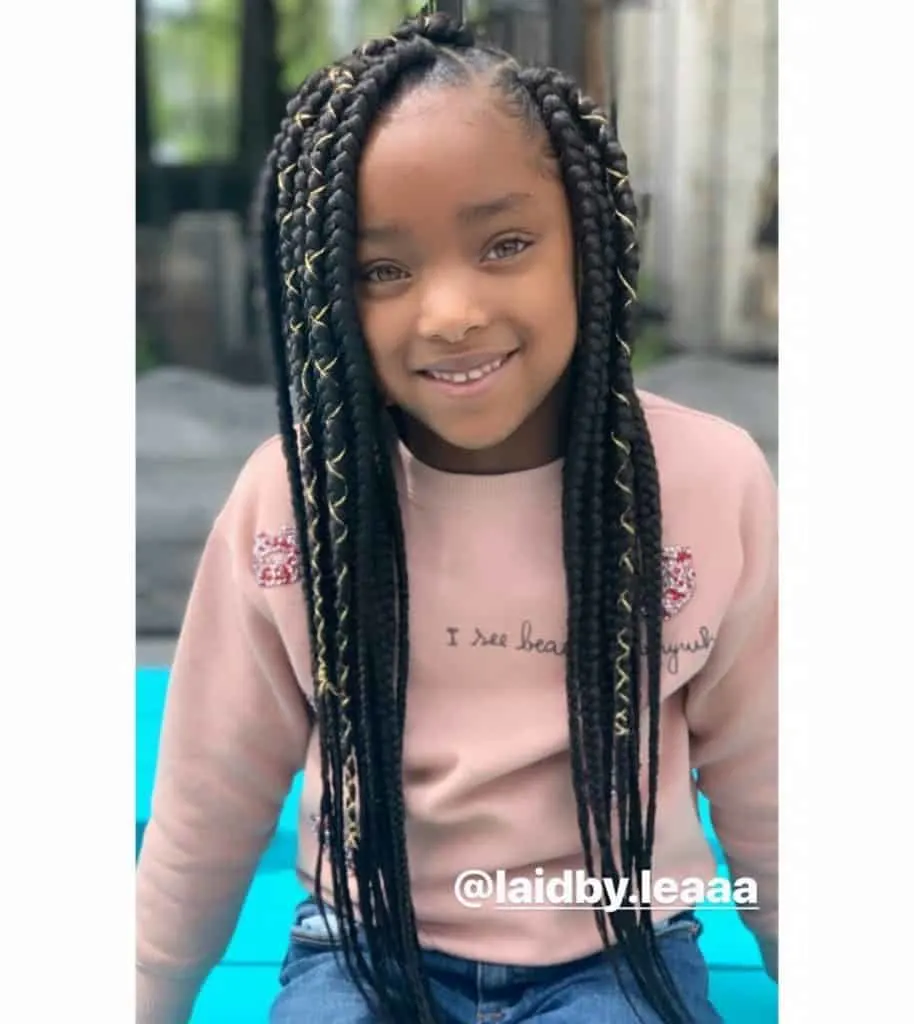 kids box braids with strings