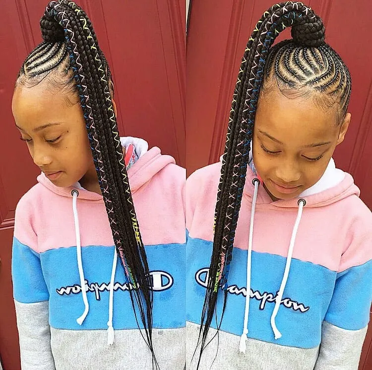 braided hairstyles for kids ponytails