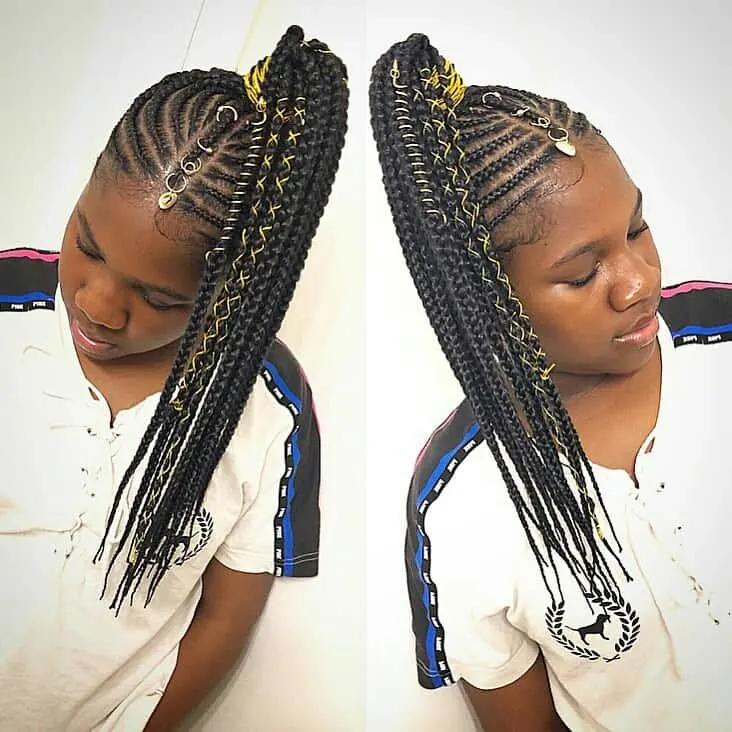 braided hairstyles for kids ponytails