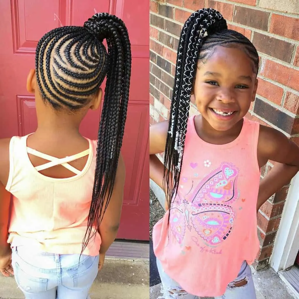 braided hairstyles for kids ponytail style for kids