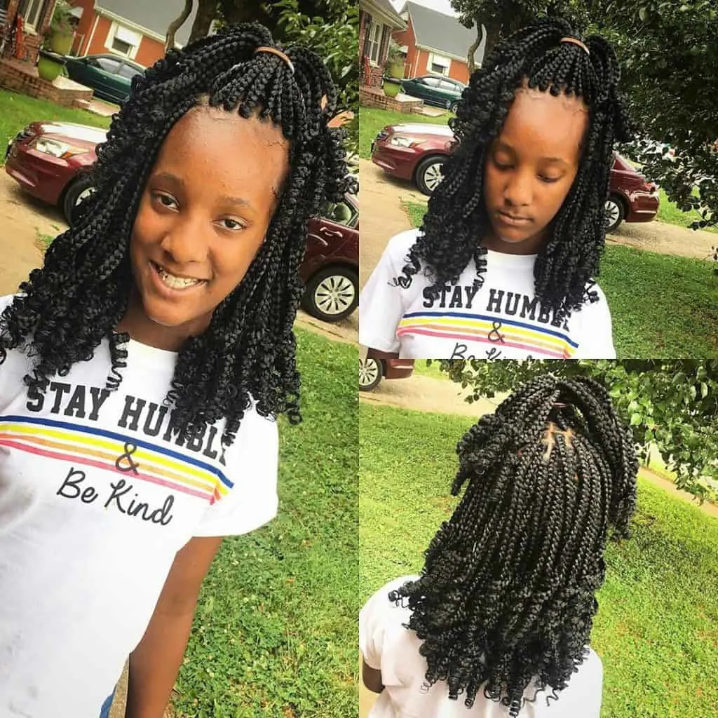 kids curly box braids