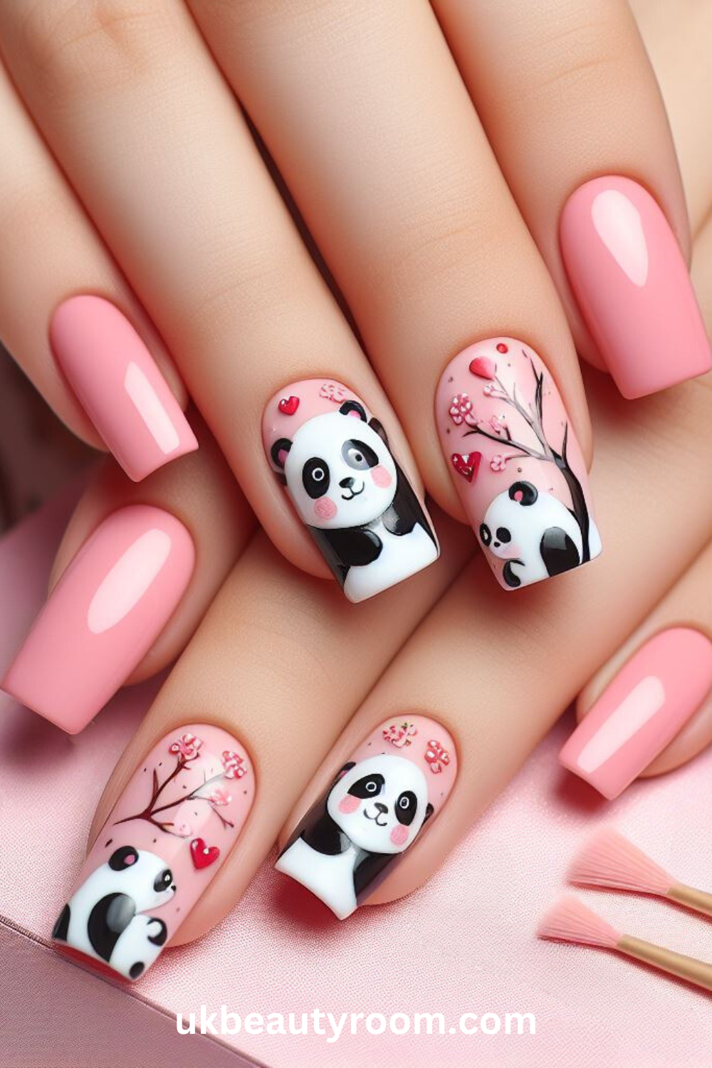 Pink Panda Nails