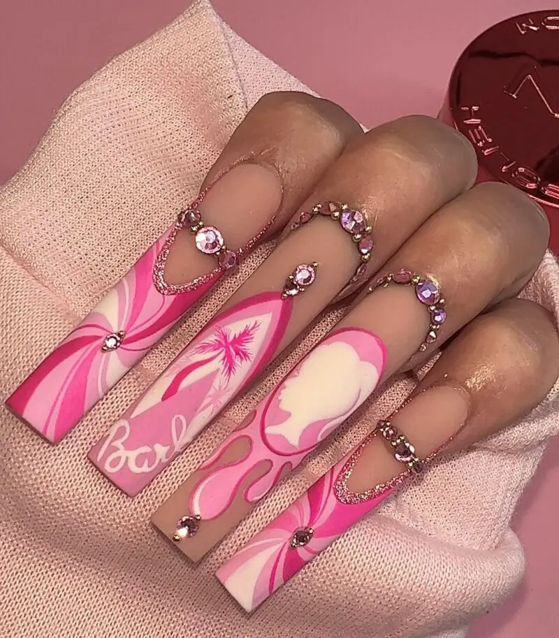 The best barbie nails for the barbiecore aesthetic