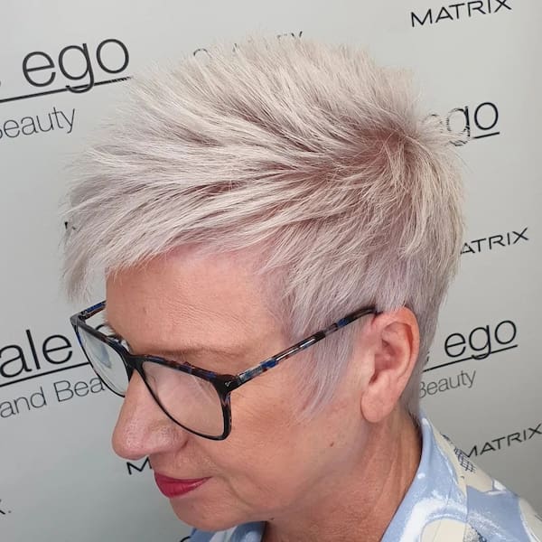 Ice Blonde Short Choppy Cropped Hair