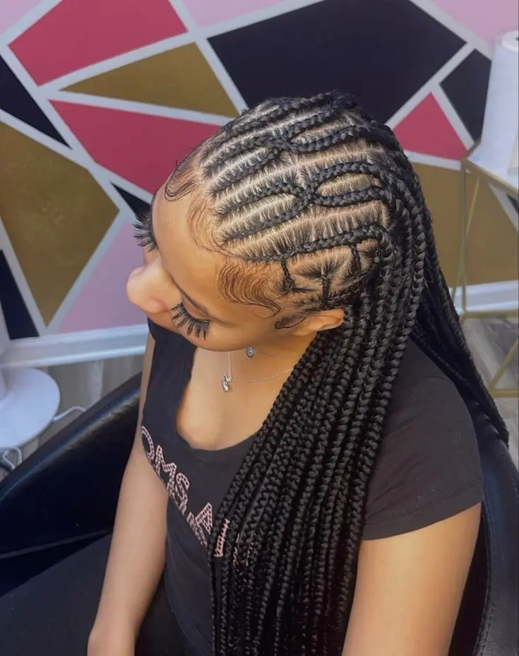 Elegant 2024 Funali Braids with Knotless Designs for Trendsetters