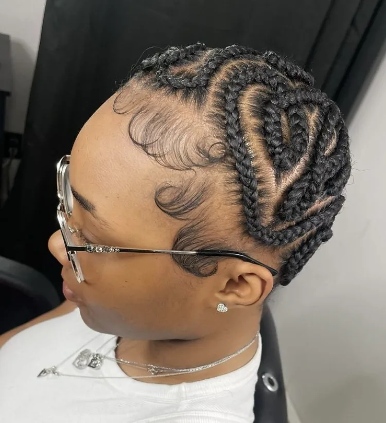 Freestyle braided bald head cornrows 