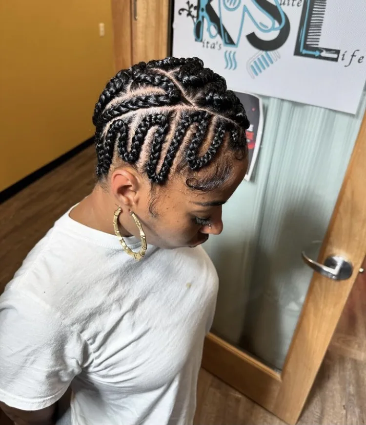 thick braided bald head cornrows 